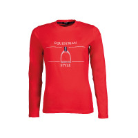 Polo à manches longues Equine Sports Style HKM Rouge Polo à manches longues Equine Sports Style HKM Rouge