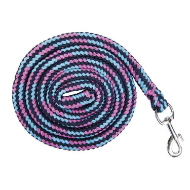 Longe Funny Horses avec mousqueton HKM Turquoise / lilas Multi-couleurs