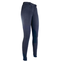 Penny Easy rijbroek met kniestukken van stof HKM Donkerblauw / donkerblauw Penny Easy rijbroek met kniestukken van stof HKM Donkerblauw / donkerblauw