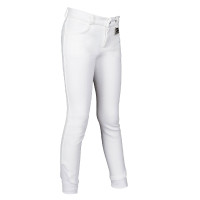 Kinderbroek Easy siliconen kniestukken HKM Wit Kinderbroek Easy siliconen kniestukken HKM Wit