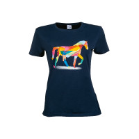 T-shirt Kleurrijk Paard HKM Donkerblauw