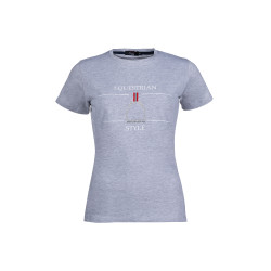 T-shirt Paardensportstijl HKM Gemêleerd grijs