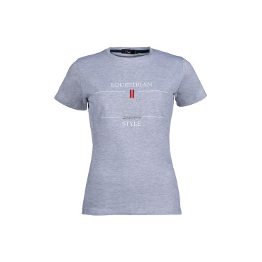 T-shirt Paardensportstijl HKM Gemêleerd grijs