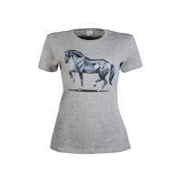 T-shirt Grafisch Paard HKM Lichtgrijs / gemêleerd