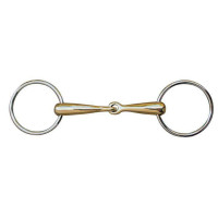 Mors 18 mm en maillechort anneaux inox HKM Couleur indicative