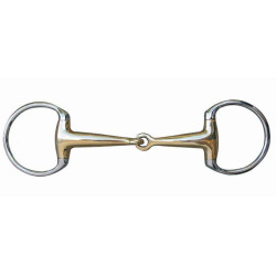 Olijfbit 16 mm neushoornzilver met roestvrijstalen ringen HKM Olijfbit 16 mm neushoornzilver met roestvrijstalen ringen HKM