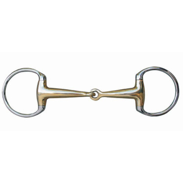 Olijfbit 16 mm neushoornzilver met roestvrijstalen ringen HKM Olijfbit 16 mm neushoornzilver met roestvrijstalen ringen HKM