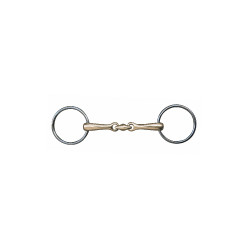 Dubbel gebroken bit 18 mm argentaan ringen roestvrij staal HKM Dubbel gebroken bit 18 mm argentaan ringen roestvrij staal HKM