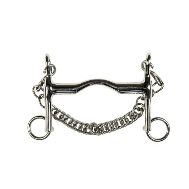 Mors de bride en inox 16 mm chaîne 7 cm HKM