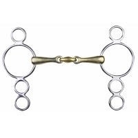 Mors pessoa in maillechort 16 mm ringen inox HKM Indicatieve kleur