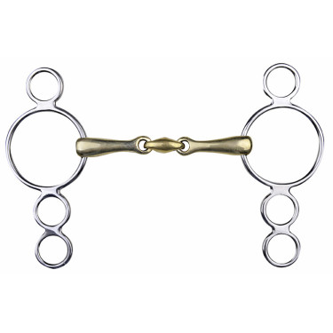 Mors pessoa in maillechort 16 mm ringen inox HKM Mors pessoa in maillechort 16 mm ringen inox HKM