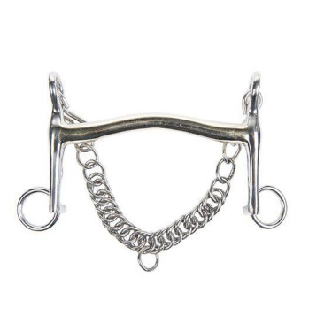 Mors de bride en maillechort 16 mm chaîne 7 cm HKM Mors de bride en maillechort 16 mm chaîne 7 cm HKM