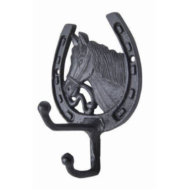 Porte-bridon tête de cheval en laiton HKM Porte-bridon tête de cheval en laiton HKM