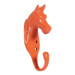 Porte-bridon tête de cheval en aluminium HKM Orange Porte-bridon tête de cheval en aluminium HKM Orange