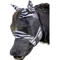 Masque anti-mouches Zebra Shetty HKM Noir / blanc Masque anti-mouches Zebra Shetty HKM Noir / blanc