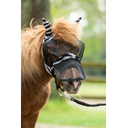 Masque anti-mouches Zebra Shetty HKM Noir / blanc