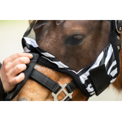 Masque anti-mouches Zebra Shetty HKM Noir / blanc