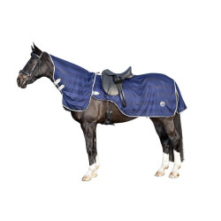 Couverture anti-mouches avec col amovible HKM Bleu foncé