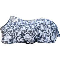 Couverture anti-mouches Zebra avec sangles crois HKM Blanc / noir