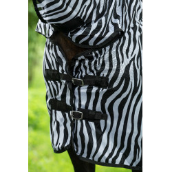 Couverture et couvre-cou anti-mouches Zebra HKM Blanc / noir