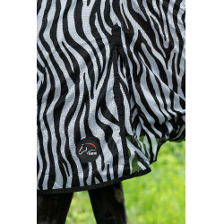 Couverture et couvre-cou anti-mouches Zebra HKM Blanc / noir