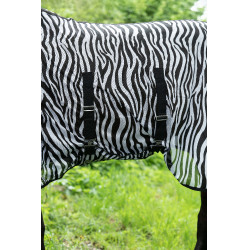 Couverture et couvre-cou anti-mouches Zebra HKM Blanc / noir