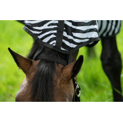 Couverture et couvre-cou anti-mouches Zebra HKM Blanc / noir