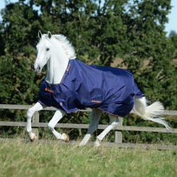 Bucas Therapy Turnout Light 50g deken Marine / oranje Blauw Bucas Therapy Turnout Light 50g deken Marine / oranje Blauw