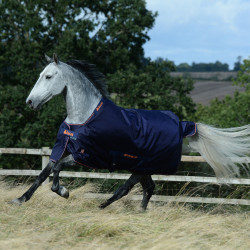 Bucas Therapy Turnout Light 50g deken Marine / oranje Blauw Bucas Therapy Turnout Light 50g deken Marine / oranje Blauw