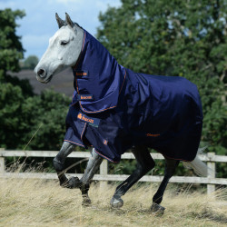 Couverture Bucas Therapy Turnout Light 50g 1680D Marine / orange Bleu Couverture Bucas Therapy Turnout Light 50g 1680D Marine / orange Bleu