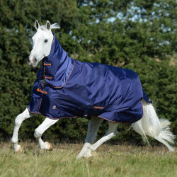 Bucas Therapy Turnout Light 50g deken Marine / oranje Blauw Bucas Therapy Turnout Light 50g deken Marine / oranje Blauw