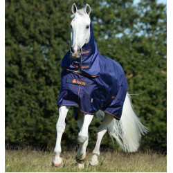 Bucas Therapy Turnout Light 50g deken Marine / oranje Blauw Bucas Therapy Turnout Light 50g deken Marine / oranje Blauw