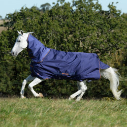 Bucas Therapy Turnout Light 50g deken Marine / oranje Blauw Bucas Therapy Turnout Light 50g deken Marine / oranje Blauw