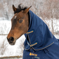 Nekstuk Bucas Irish Combi Neck 300g Marine / goudkleurig Blauw Nekstuk Bucas Irish Combi Neck 300g Marine / goudkleurig Blauw