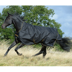 Bucas Irish Turnout High Neck Extra 300g Deken Zwart / goud Bucas Irish Turnout High Neck Extra 300g Deken Zwart / goud