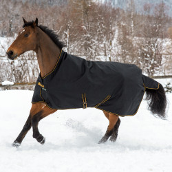 Couverture Bucas Irish Turnout High Neck Extra 300g Noir / doré