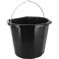 Hippotonic emmer met platte randen 20 liter Zwart