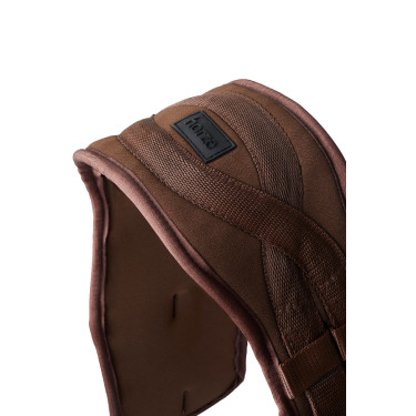 Sangle de dressage préformée néoprène Samara avec élastique Horze Marron demitasse Sangle de dressage préformée néoprène Samara avec élastique Horze Marron demitasse