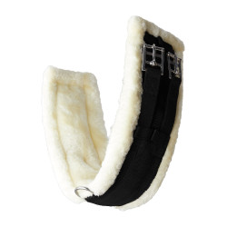 Sangle de dressage Tartu en néoprène avec fausse fourrure non amovible Horze Noir