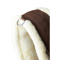 Dressuursingel Tartu van neopreen met niet-verwijderbare imitatiebont Horze Kastanjebruin demitasse