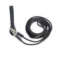 Lederen/nylon teugels Duits type Horze Sparta Zwart