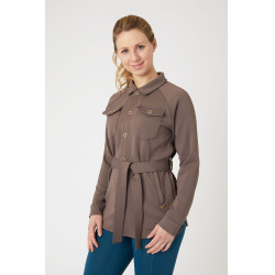 Veste-chemise Alyssa femme Horze Marron gris fer