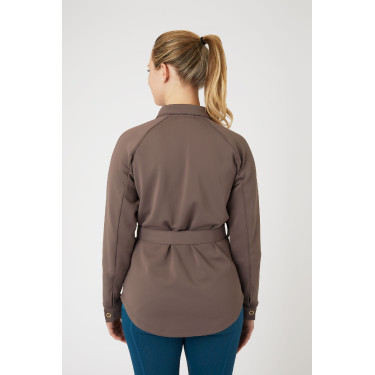 Veste-chemise Alyssa femme Horze Marron gris fer