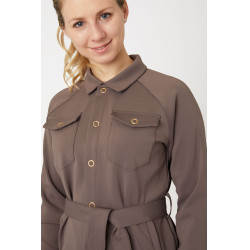 Veste-chemise Alyssa femme Horze Marron gris fer