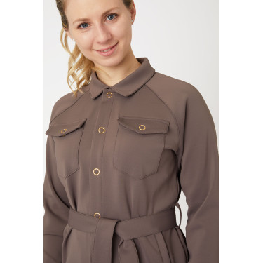 Veste-chemise Alyssa femme Horze Marron gris fer