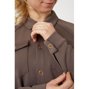 Veste-chemise Alyssa femme Horze Marron gris fer