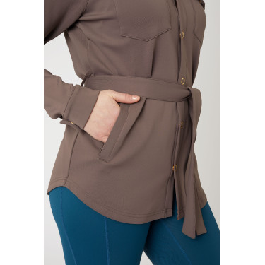 Veste-chemise Alyssa femme Horze Marron gris fer