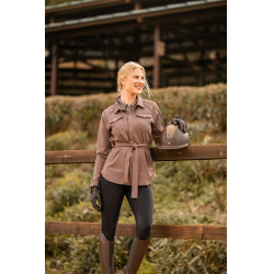 Veste-chemise Alyssa femme Horze Marron gris fer