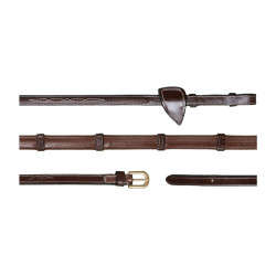 Rênes Caoutchouc 1/2 Avec 7 Arretoirs Dy'on Marron