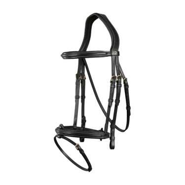 Bridon Combiné Neusriem Dy'on D Collection Zwart Bridon Combiné Neusriem Dy'on D Collection Zwart